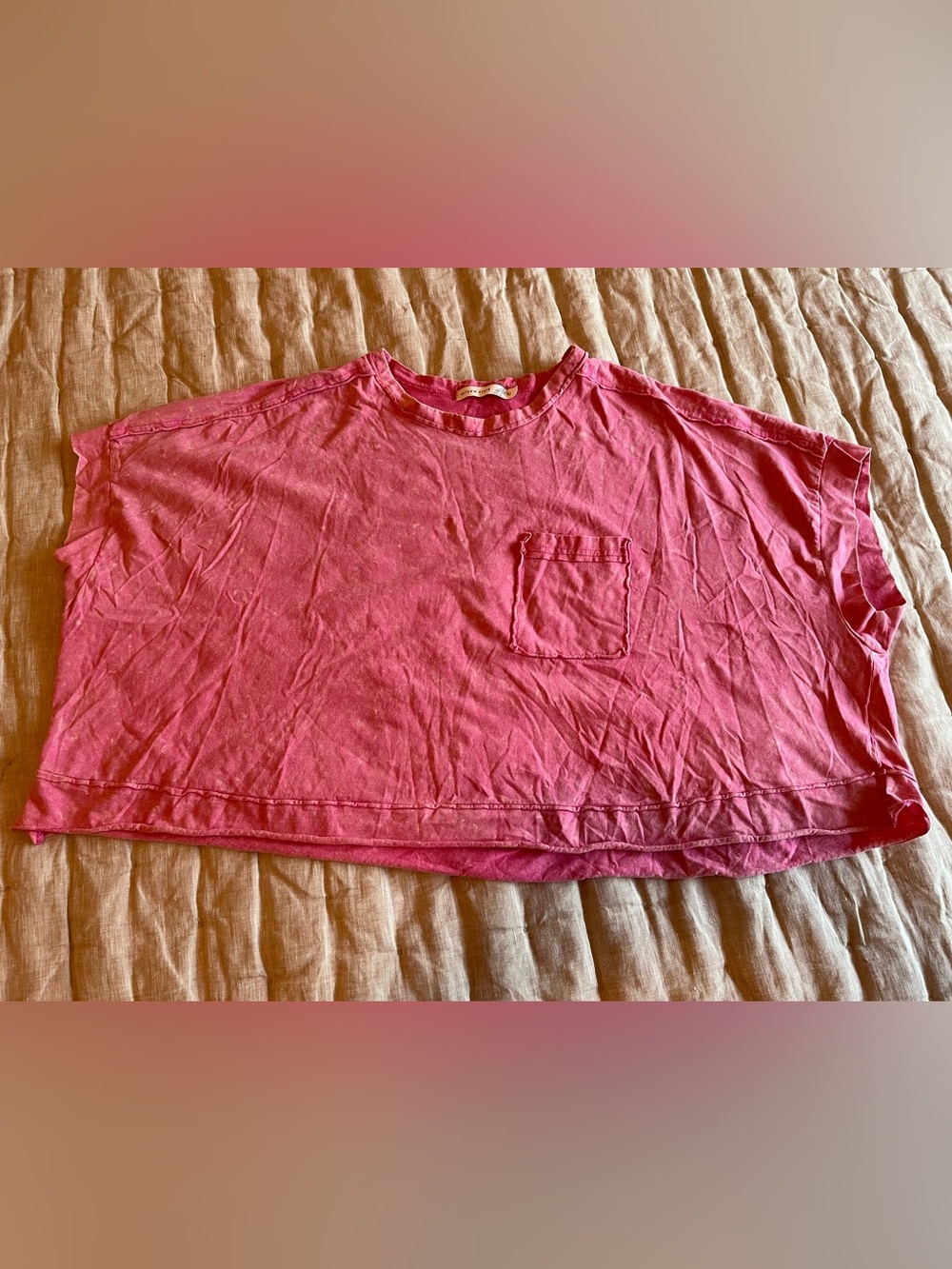 Altar'd State Pocket Tee boxy crop cotton acid wash - Picture 6 of 7